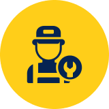 Mechanic icon in yellow circle